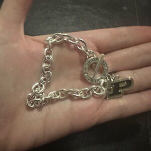 Purdue Boilermakers Silver P bracelet